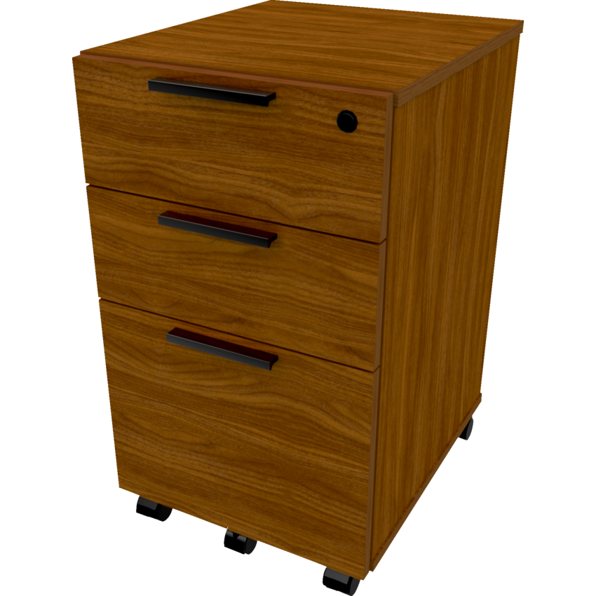 Heartwood Innovation Series Laminate Mobile File Pedestal Box/Box/File Black Walnut Finish